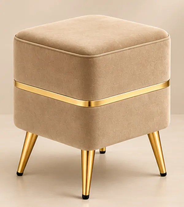 Light_Brown_Square_Ottoman_Stool_�_Premium_Velvet_Fabric_with_Golden_Glassy_Metal_Legs_for_Bedroom_&_Dressing_Area