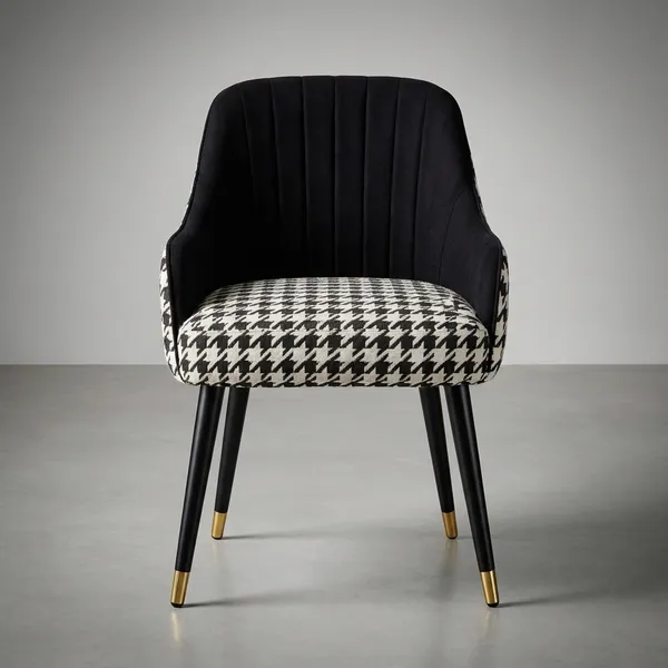 Black_And_White_Chair_With_Wooden_Legs