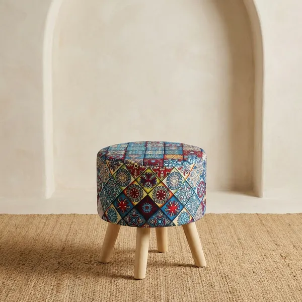Elegant_Blue_Chanderi_Velvet_Ottoman_Stool_�_Premium_Fabric_with_Wooden_Legs_for_Living_Room_&_Balcony
