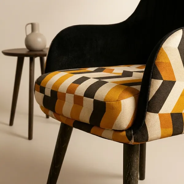 Multicolor_Orange_Strip_Velvet_Accent_Chair_With_Black_Legs