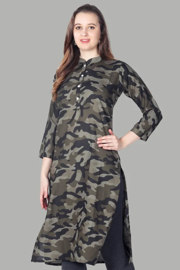 Green_Camouflage_Print_Cotton_Kurti_For_Women