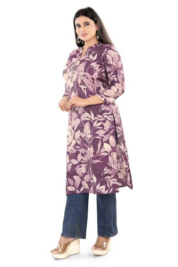 Purple_Floral_Print_Cotton_Kurti_For_Women