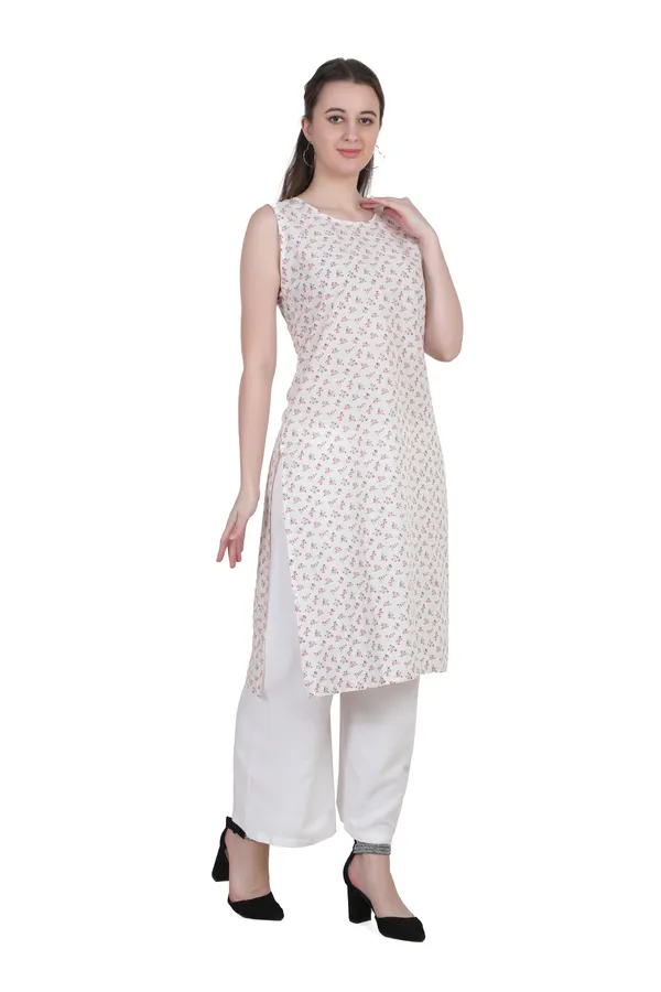 White_Floral_Print_Cotton_Kurta_Palazzo_Set_For_Women