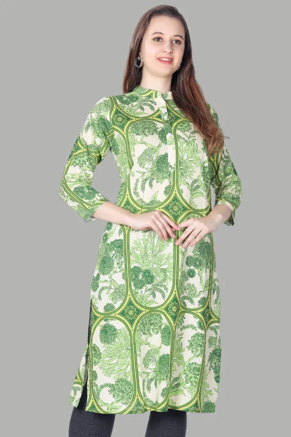 Green_Floral_Print_Cotton_Kurti_For_Women