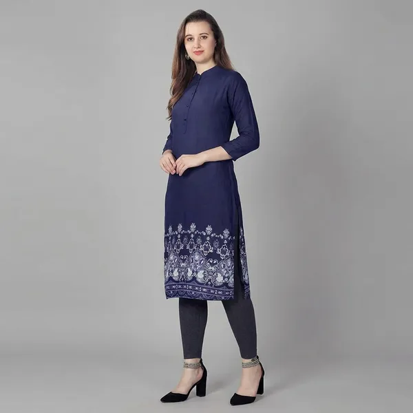 Navy_Blue_Printed_Cotton_Kurti_For_Women