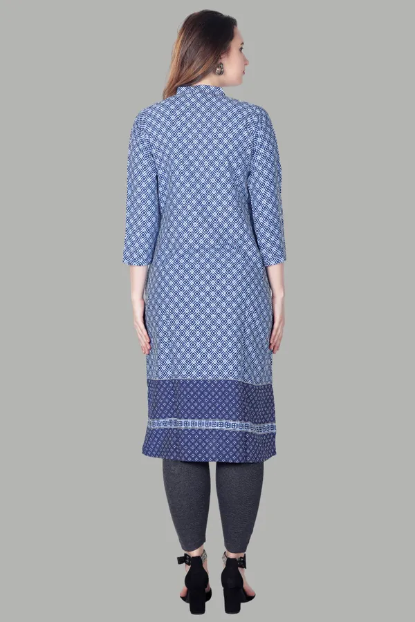 Blue_Geometric_Print_Cotton_Kurti_For_Women