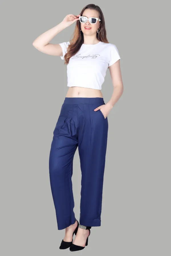 Navy_Blue_Pleated_Cotton_Palazzo_Pants_For_Women