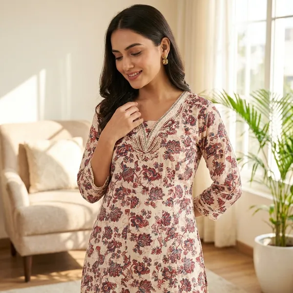 Multicolour_Floral_Print_Cotton_Kurti_For_Women