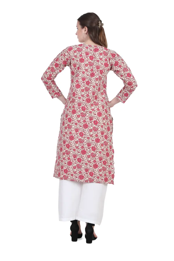 Pink_And_White_Floral_Print_Cotton_Kurti_For_Women