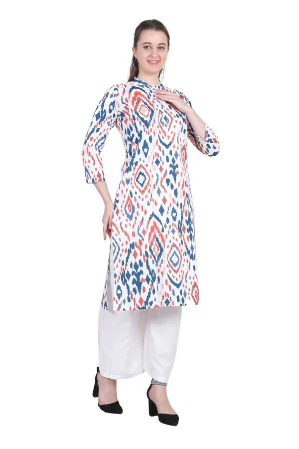 Multicolour_Ikat_Print_Cotton_Kurta_Palazzo_Set_For_Women
