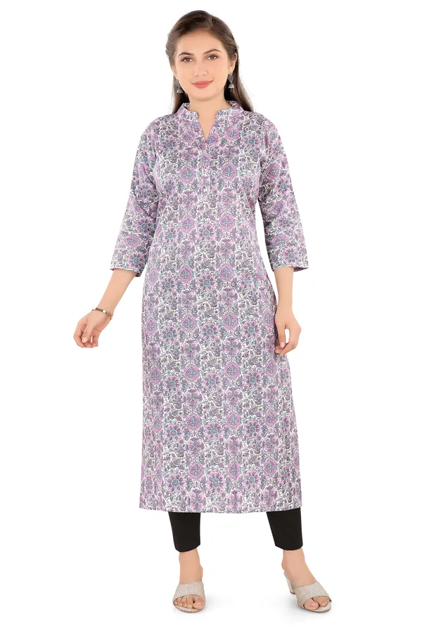 Purple_Floral_Print_Cotton_Kurti_For_Women