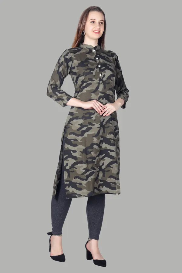 Green_Camouflage_Print_Cotton_Kurti_For_Women