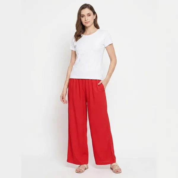Red_Solid_Cotton_Palazzo_Pants_For_Women