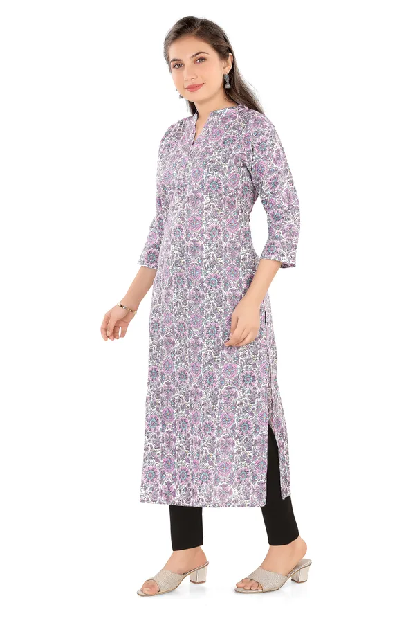 Purple_Floral_Print_Cotton_Kurti_For_Women