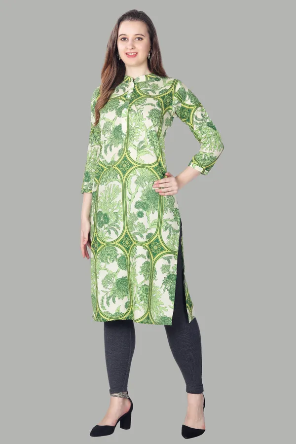 Green_Floral_Print_Cotton_Kurti_For_Women