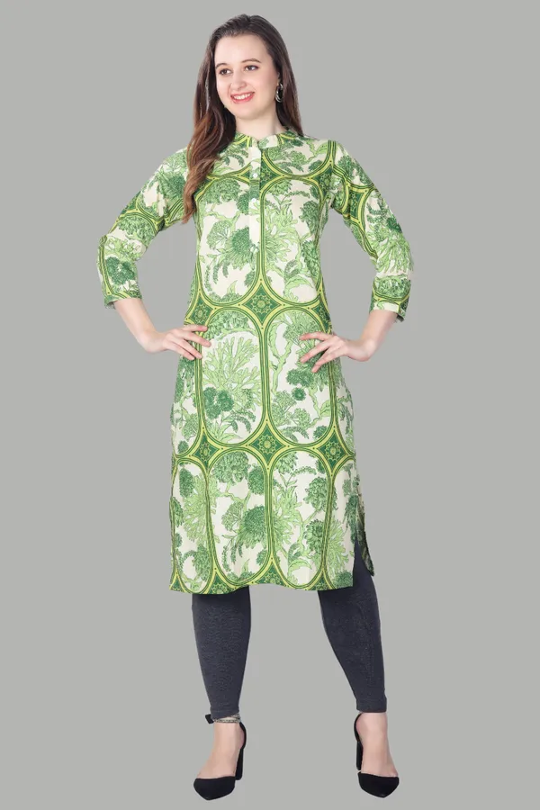 Green_Floral_Print_Cotton_Kurti_For_Women