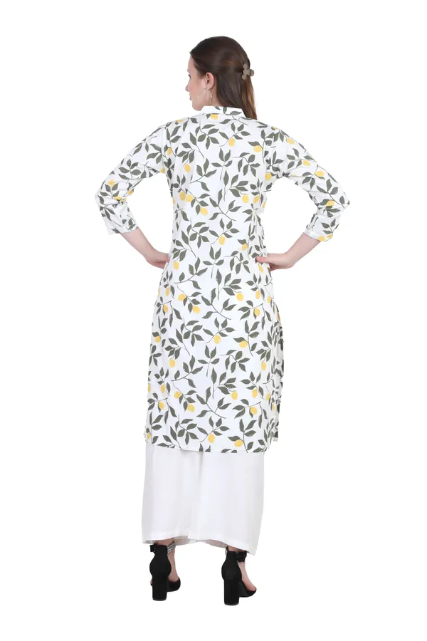 White_And_Yellow_Printed_Cotton_Kurta_Palazzo_Set_For_Women