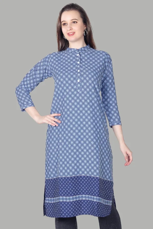 Blue_Geometric_Print_Cotton_Kurti_For_Women