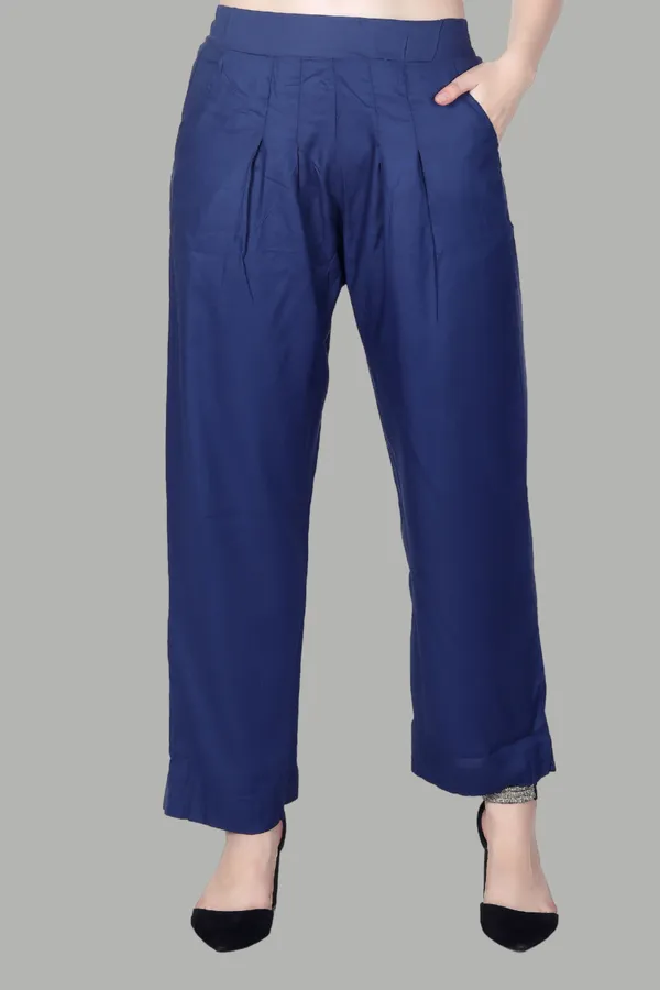 Navy_Blue_Pleated_Cotton_Palazzo_Pants_For_Women