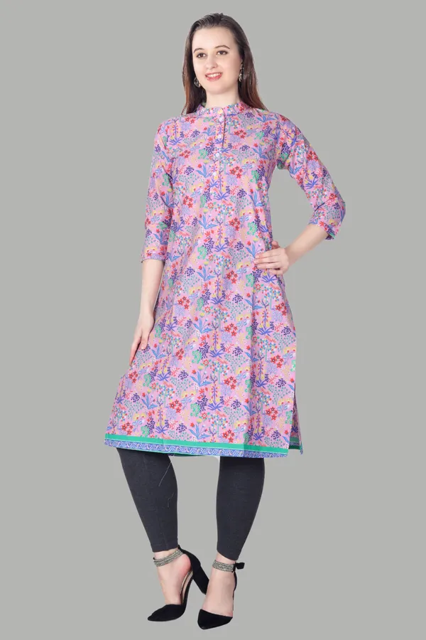 Pink_Floral_Print_Cotton_Kurti_For_Women