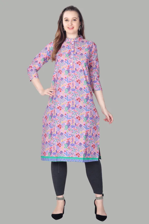 Pink_Floral_Print_Cotton_Kurti_For_Women