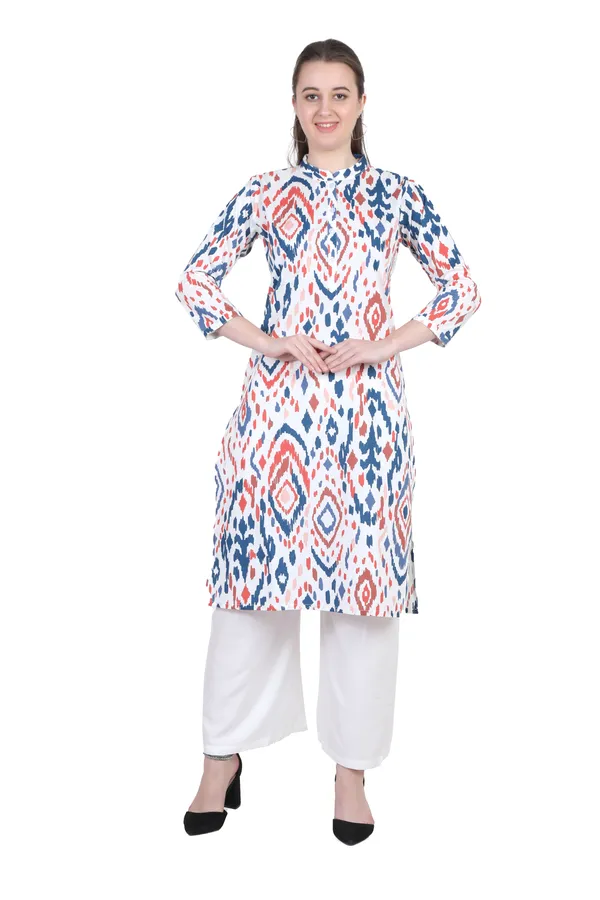 Multicolour_Ikat_Print_Cotton_Kurta_Palazzo_Set_For_Women