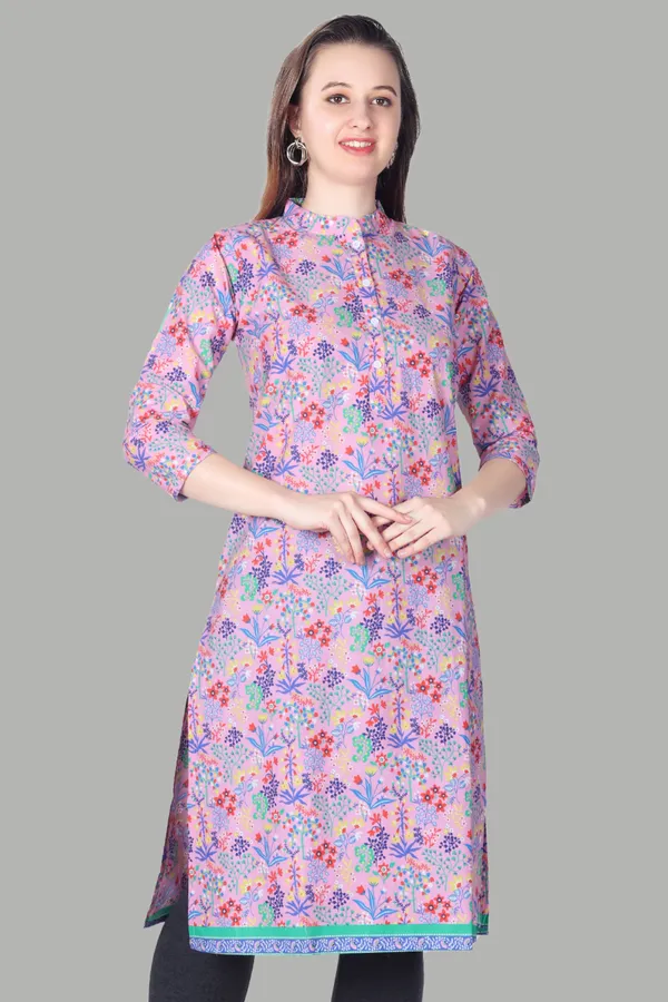 Pink_Floral_Print_Cotton_Kurti_For_Women