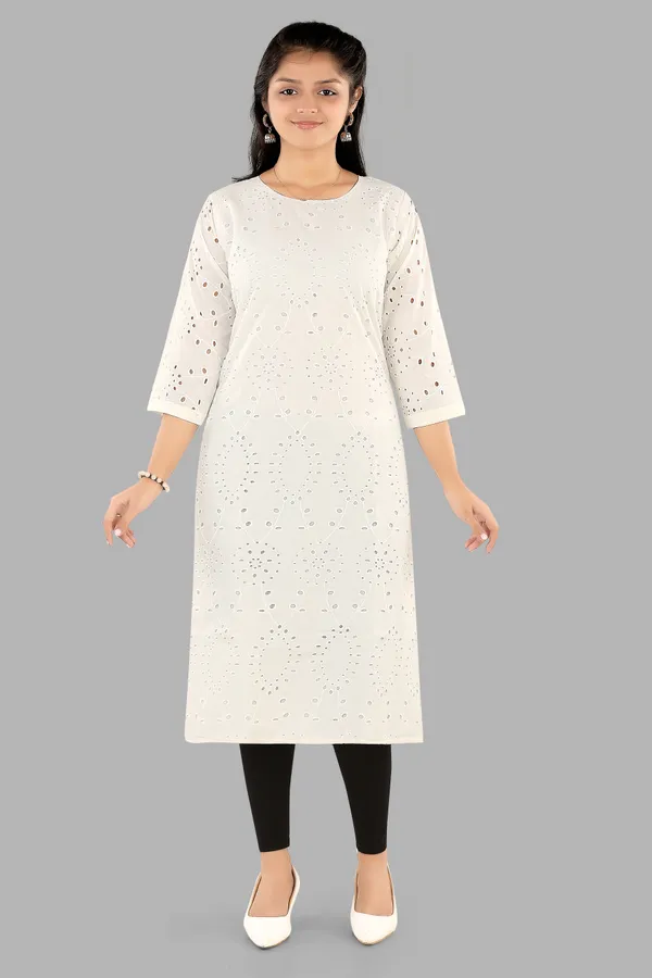 Off_White_Embroidered_Cotton_Kurti_For_Women