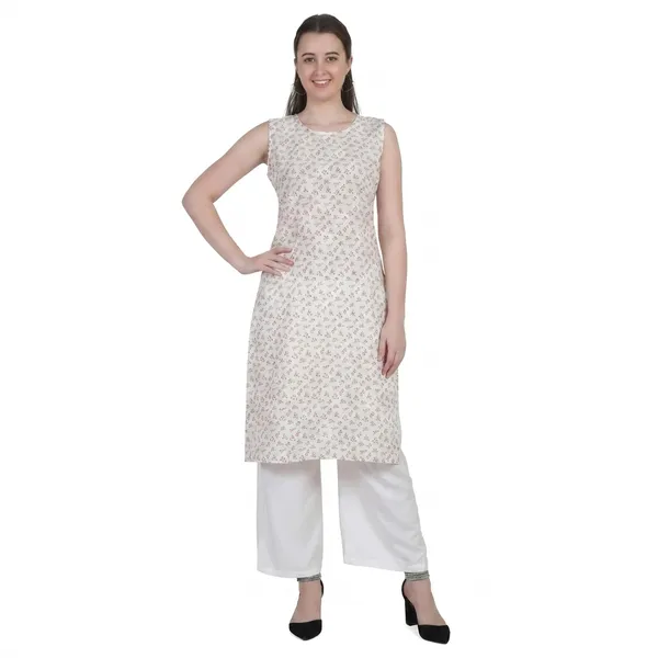 White_Floral_Print_Cotton_Kurta_Palazzo_Set_For_Women