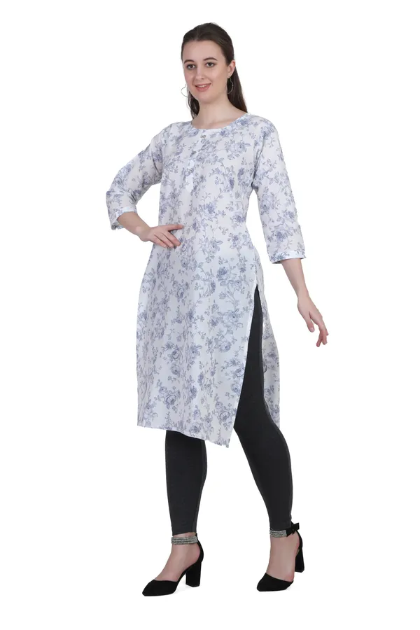 White_Floral_Print_Cotton_Kurti_For_Women