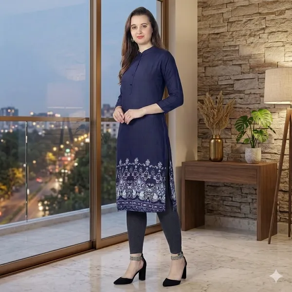 Navy_Blue_Printed_Cotton_Kurti_For_Women