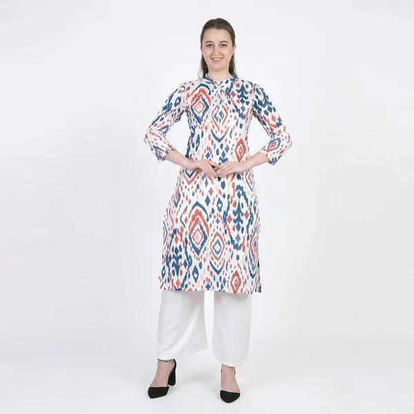 Multicolour_Ikat_Print_Cotton_Kurta_Palazzo_Set_For_Women