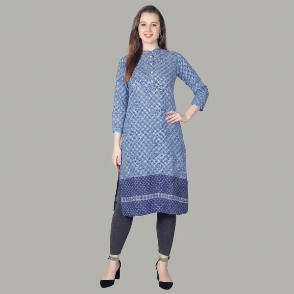 Blue_Geometric_Print_Cotton_Kurti_For_Women