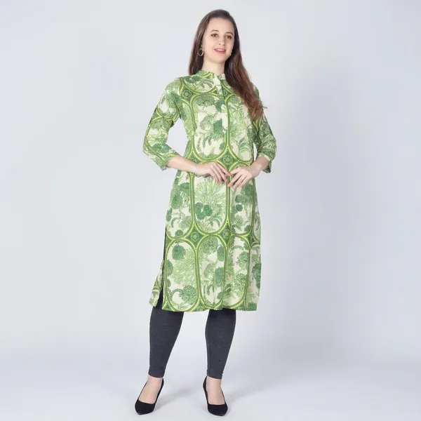 Green_Floral_Print_Cotton_Kurti_For_Women