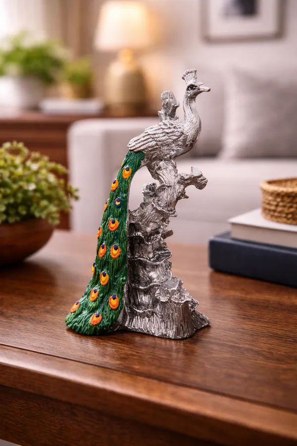 Silver_plated_Peacock_For_Home_Decor