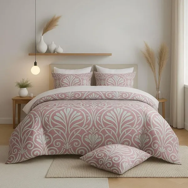 Pink_And_White_Fitted_Pattern_For_Bedroom_100x90_Inches