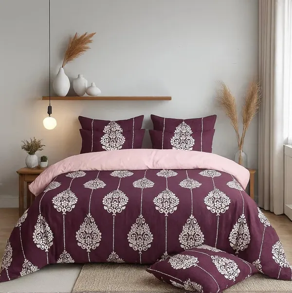 Burgundy_Fitted_Bedsheet_For_Bedroom_100x90_Inches