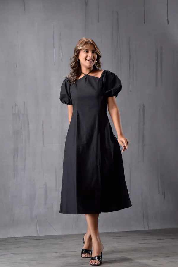 Neck_Tie_Up_Side_Slit_Dress