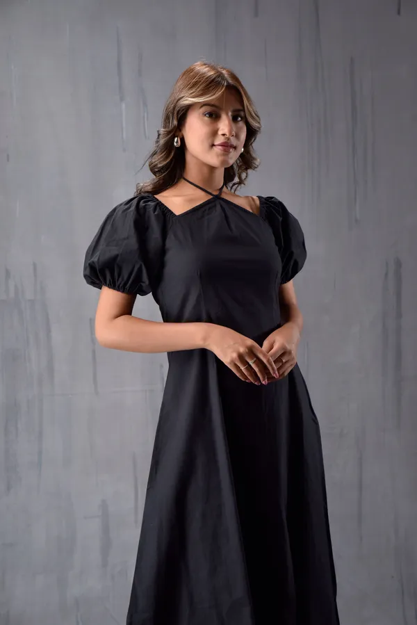 Neck_Tie_Up_Side_Slit_Dress