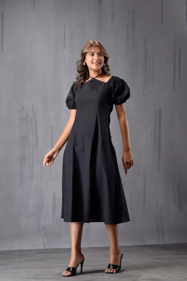Neck_Tie_Up_Side_Slit_Dress