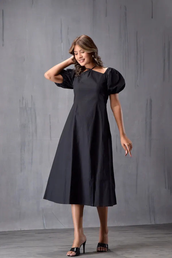 Neck_Tie_Up_Side_Slit_Dress