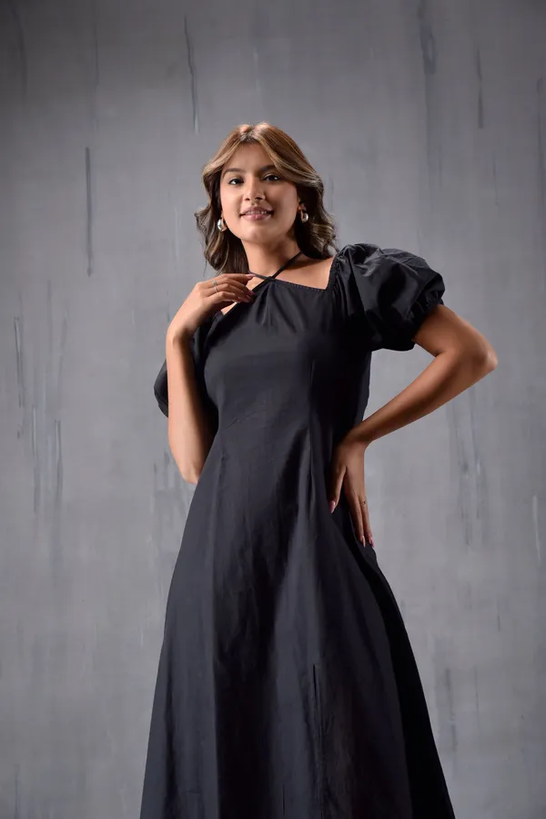 Neck_Tie_Up_Side_Slit_Dress