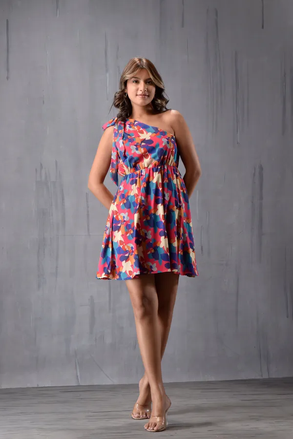 One_Shoulder_Off_Tie_Up_Dress