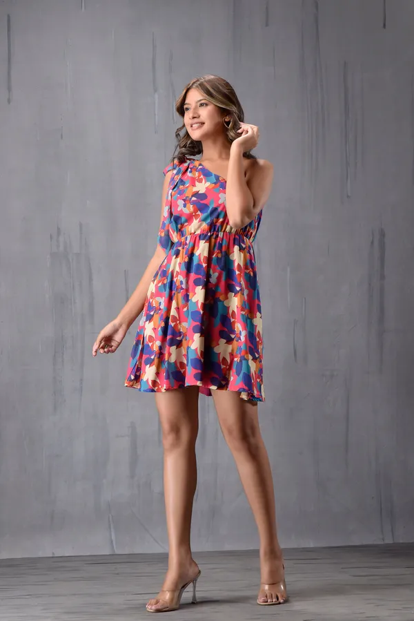 One_Shoulder_Off_Tie_Up_Dress