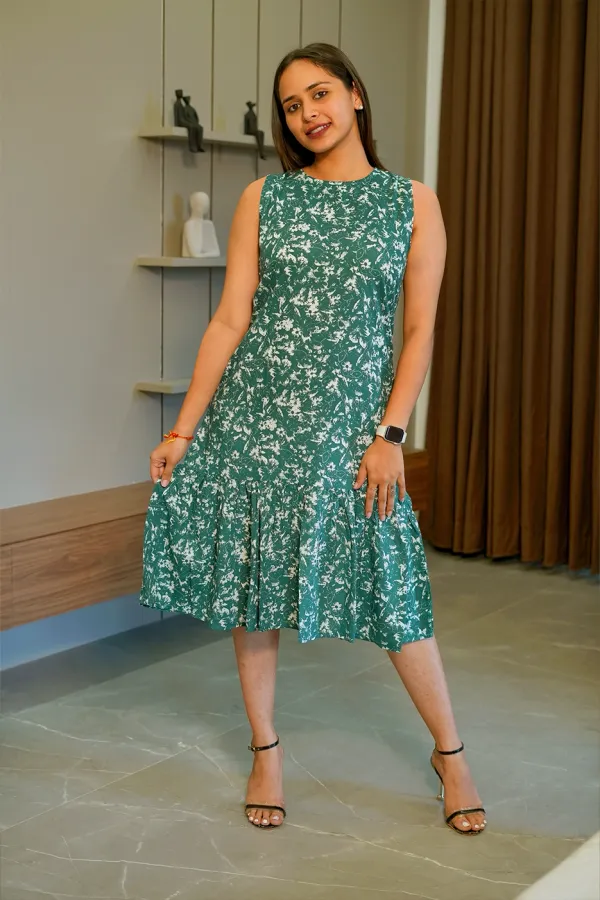 Printed_Dress_Multi_(Green_&_White)