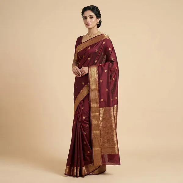 Wine_Maroon_Silk_Sutram_Krishnaa_Paithani_Saree_For_Women