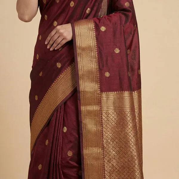 Wine_Maroon_Silk_Sutram_Krishnaa_Paithani_Saree_For_Women