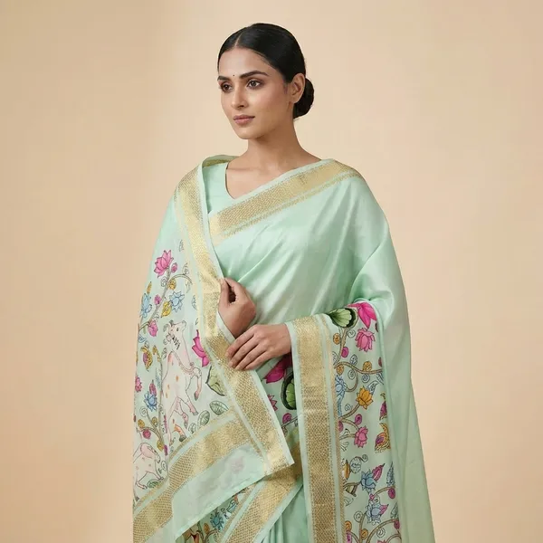 Pista_Green_Semi_Crepe_Printed_Mysore_Silk_Aarshini_Saree_For_Women