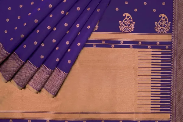 Anika_Royal_Indigo_Blue_Silk_Saree_with_Golden_Butti_&_Rich_Border_–_Classic_Festive_Elegance