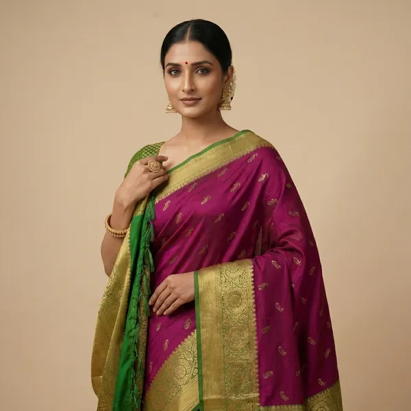 Rani_Magenta_Soft_Silk_Aryahi_Kadiyal_Paithani_Saree_For_Women